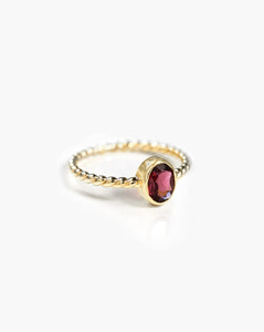 GAIA Granat Ring | Sterling Silber & 18K Goldplattierung