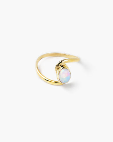 PALLAS Opal Ring | Sterling Silber + 18 Karat Goldplattierung