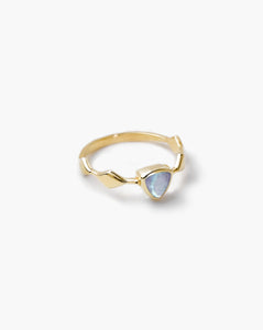 DIANA Labradorit Ring | Sterling Silber & Goldplattierung