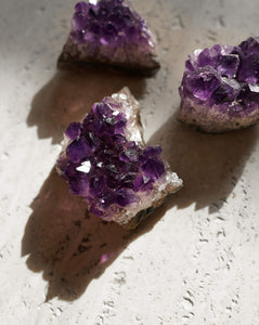 Amethyst Cluster Set | TrioGems | 3 Amethysten im Set